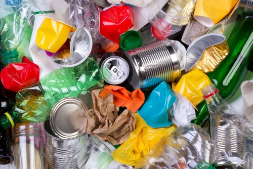 Recycling bins and waste segregation in Regents Park